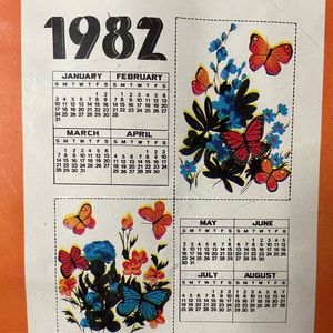 Vintages 1982 Towel Calendar